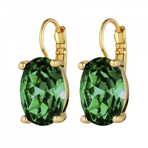 Dyrberg Kern Chantal Gold Earrings - Emerald Green